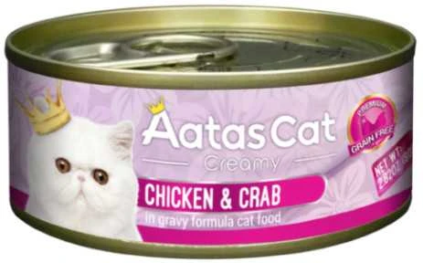 Aatas Cat Creamy vištiena&Crab konservas katėms 80g