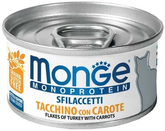 Monge Monoprotein - Cat Flakes su kalakutiena ir morkomis, suaugusioms katėms 80g