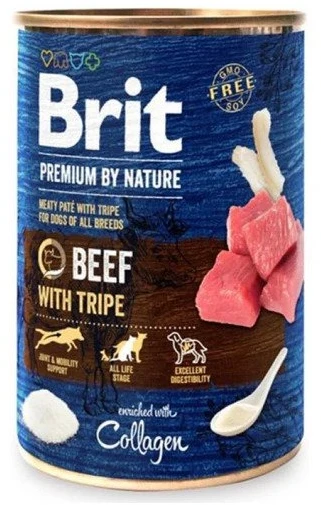 Brit Premium by Nature konservai šunims jautiena with Tripes 400g