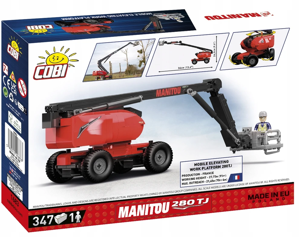 Konstravimo Rinkinys - COBI - MANITOU 280 TJ - Raudona - 347 dalys - Surinkti patiems