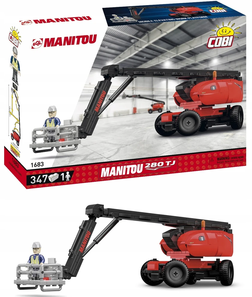 Konstravimo Rinkinys - COBI - MANITOU 280 TJ - Raudona - 347 dalys - Surinkti patiems