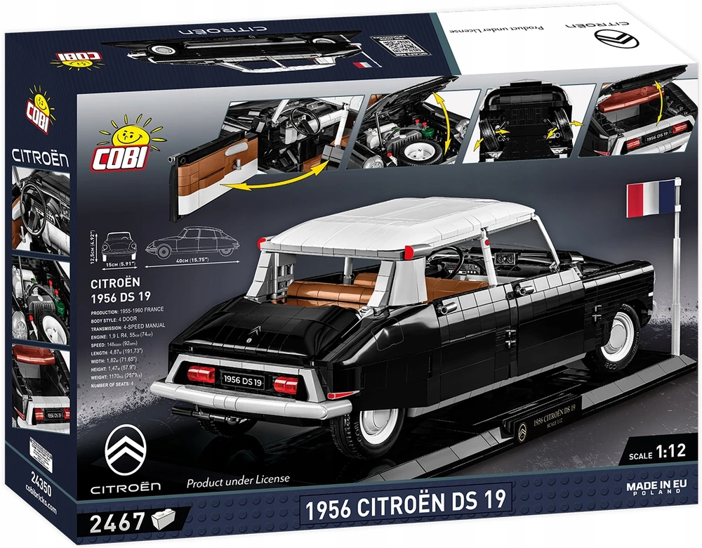 KONSTRUKCIJŲ ŽAIDIMAS - COBI - 1956 METŲ CITROËN DS 19 - Vykdomoji Leidimo Versija - JUODA - 1:12