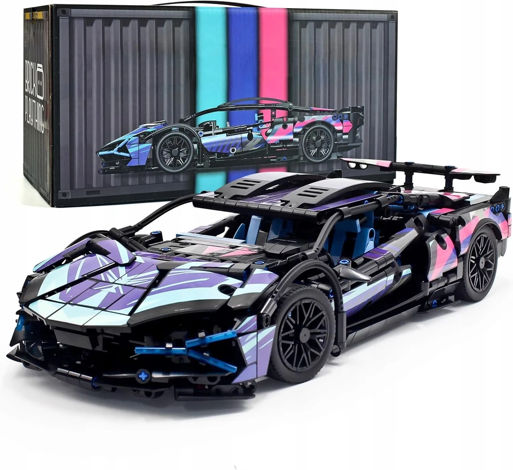 KONSTRUKCINIAI BLAKAI AUTOMOBILI LAMBO 1280 el FLUO LIGHTS TECHNIK 36 CM 1:14