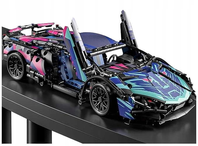 KONSTRUKCINIAI BLAKAI AUTOMOBILI LAMBO 1280 el FLUO LIGHTS TECHNIK 36 CM 1:14