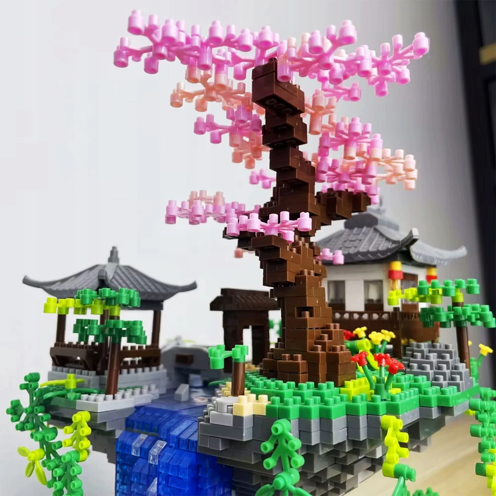 KONSTRUKCINIAI BLAKAI JAPANIŠKAS SODAS ZEN HOUSE CHERRY + LED SET 2705 EL.