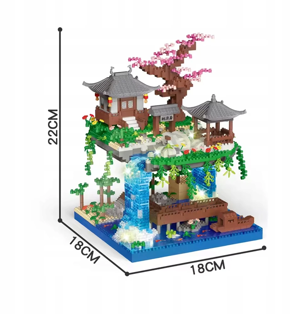 KONSTRUKCINIAI BLAKAI JAPANIŠKAS SODAS ZEN HOUSE CHERRY + LED SET 2705 EL.