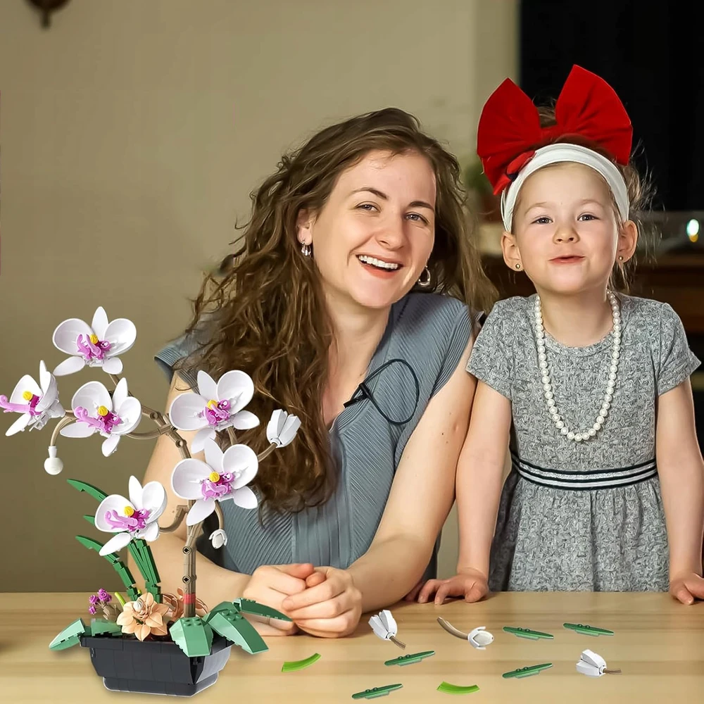 KONSTRUKCINIAI BLAKALAI, DIRBTINĖ ORCHIDĖJŲ AUGALA, RINKINYS SU GĖLĖMIS, 581 VNT.