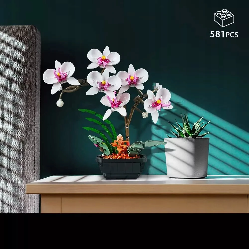 KONSTRUKCINIAI BLAKALAI, DIRBTINĖ ORCHIDĖJŲ AUGALA, RINKINYS SU GĖLĖMIS, 581 VNT.
