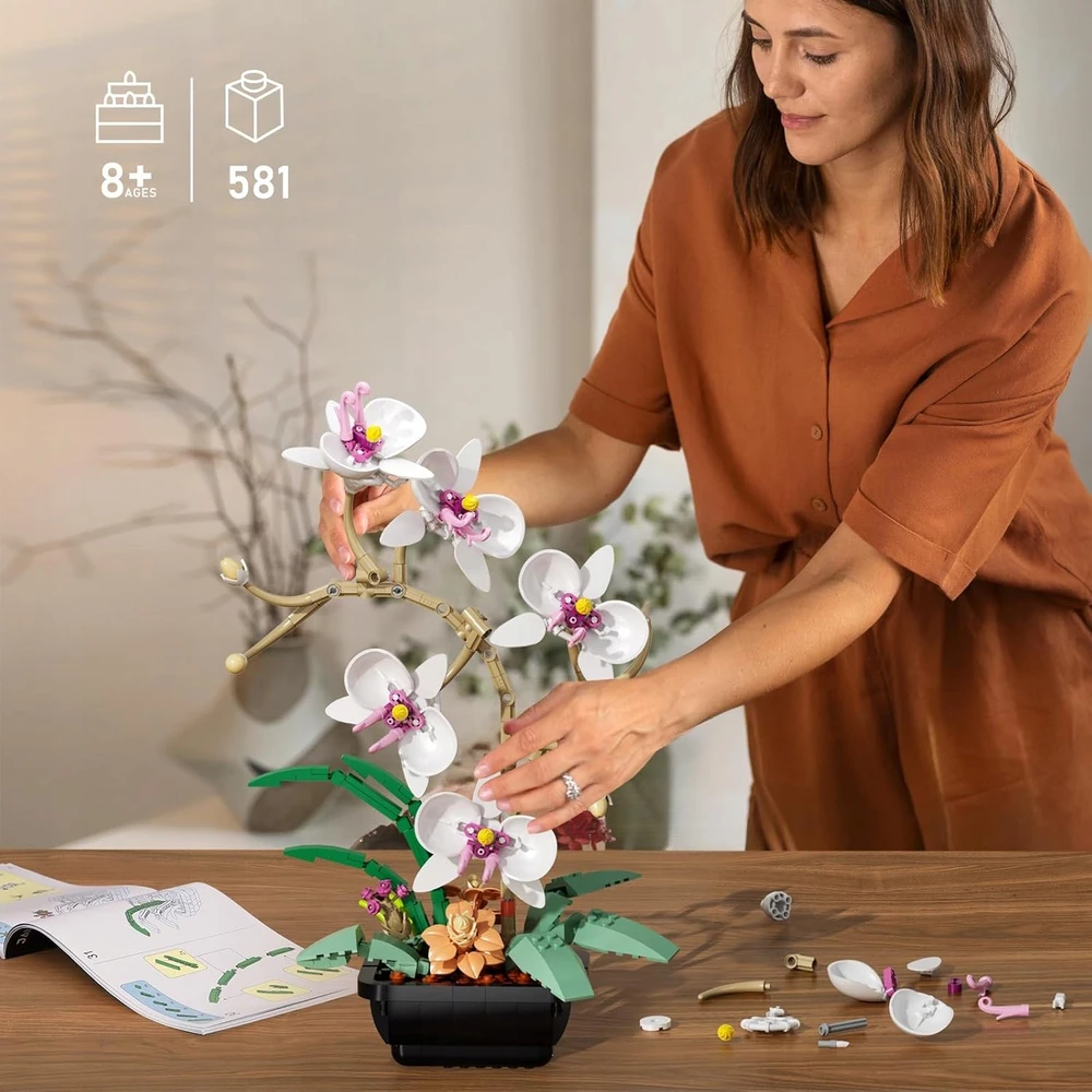 KONSTRUKCINIAI BLAKALAI, DIRBTINĖ ORCHIDĖJŲ AUGALA, RINKINYS SU GĖLĖMIS, 581 VNT.