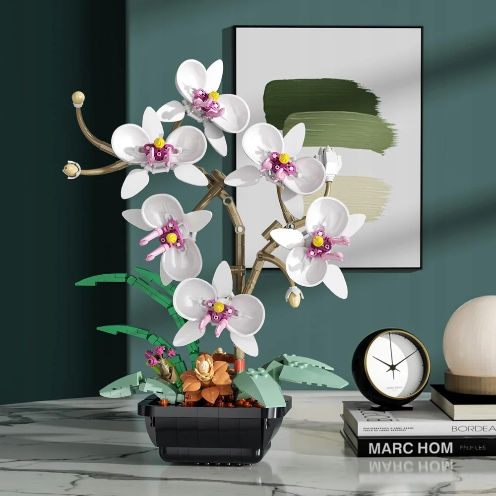 KONSTRUKCINIAI BLAKALAI, DIRBTINĖ ORCHIDĖJŲ AUGALA, RINKINYS SU GĖLĖMIS, 581 VNT.