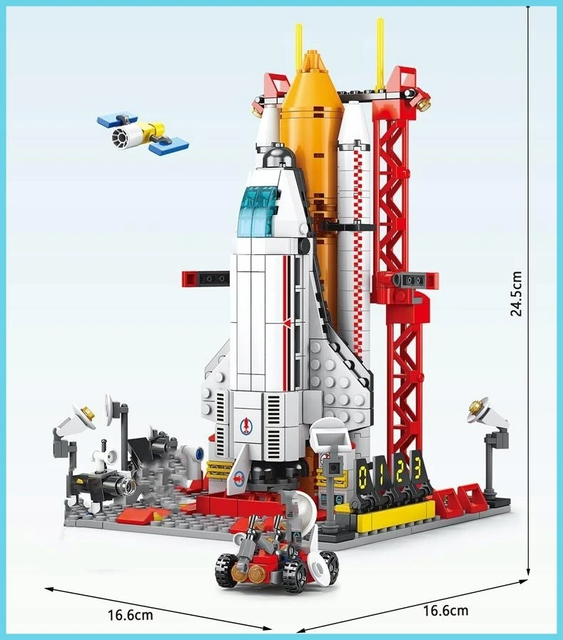 Konstrukciniai blokeliai Kalėdų Senelio dovana SPACE ROCKET 506 vnt.Cosmos