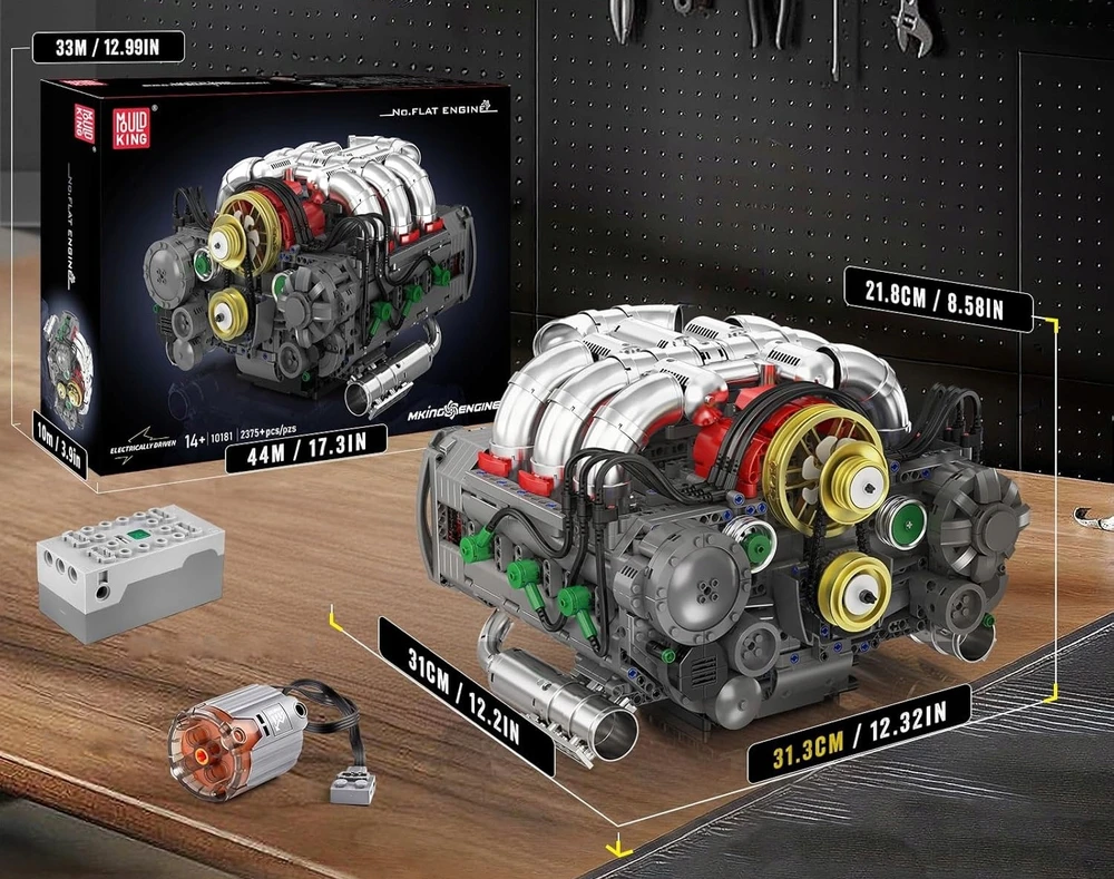Konstrukciniai blokeliai Mould King 10181: Boxer variklio modelis