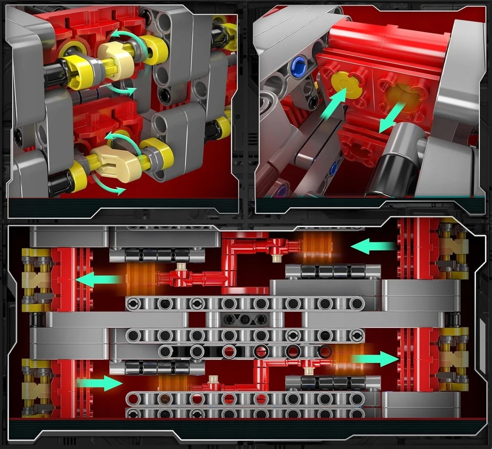 Konstrukciniai blokeliai Mould King 10181: Boxer variklio modelis