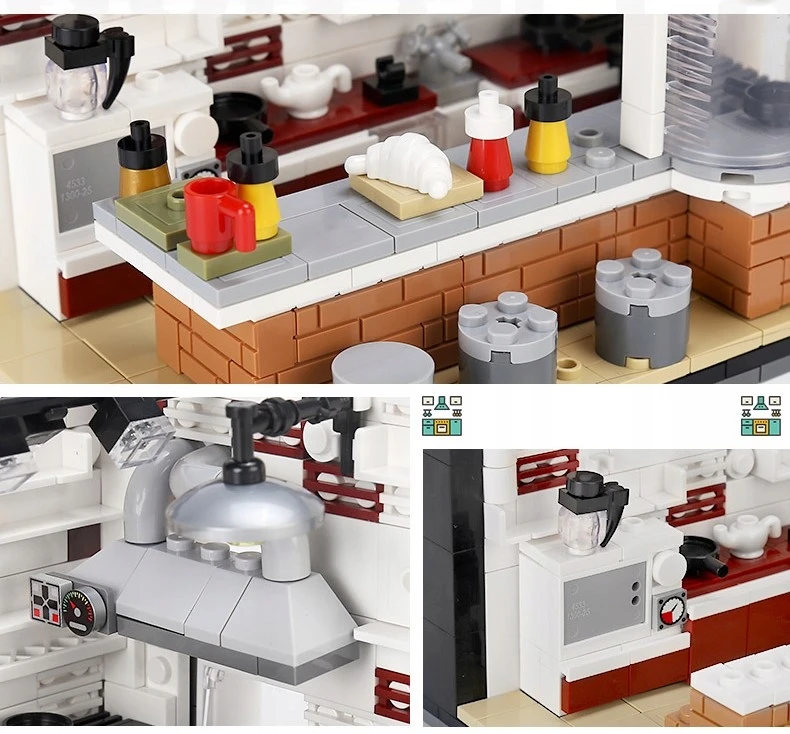 Konstrukciniai blokeliai Mould King 16042 Bar Pub su Led apšvietimu