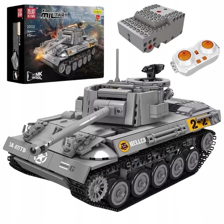 Konstrukciniai blokeliai Mould King M16 Hellcat, 971 el., valdomi pulteliu