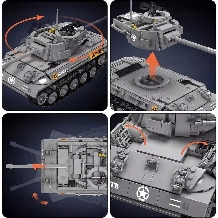 Konstrukciniai blokeliai Mould King M16 Hellcat, 971 el., valdomi pulteliu