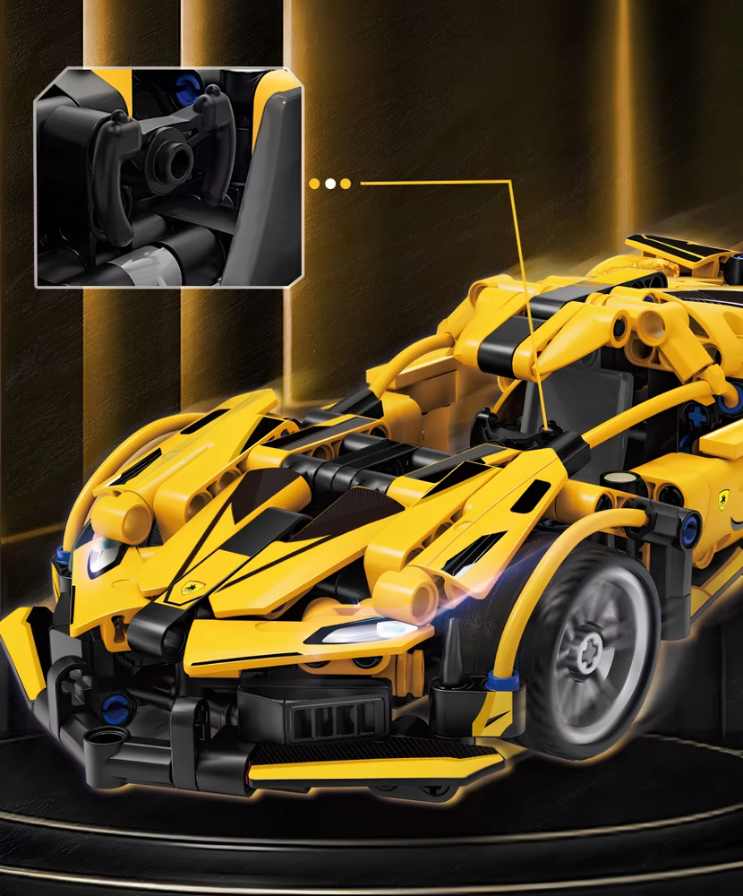 KONSTRUKCINIAI KLUOKAI BLOKAS AUTOMOBILIŲ SPORTINIS AUTOMOBILIS 3D DOVANA