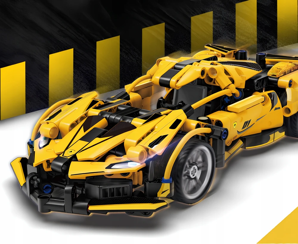 KONSTRUKCINIAI KLUOKAI BLOKAS AUTOMOBILIŲ SPORTINIS AUTOMOBILIS 3D DOVANA