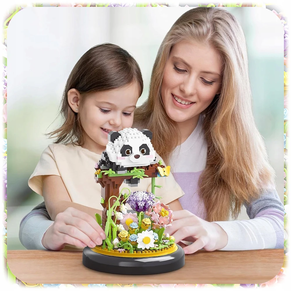 KONSTRUKCINIAI KLUOKAI PANDA 999 EL MINI BLOKLIŲ RINKINYS SU ATŠĖLINIO PAGRINDU
