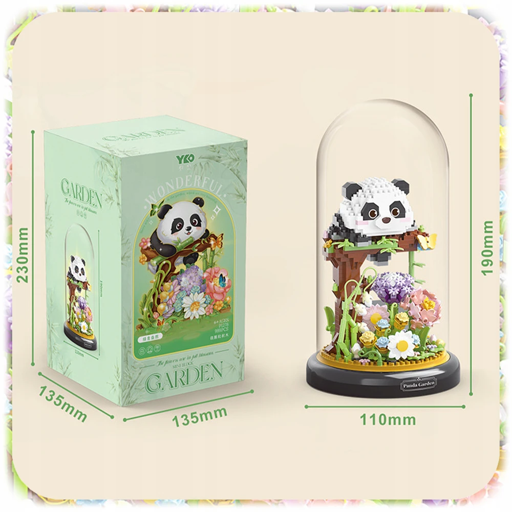 KONSTRUKCINIAI KLUOKAI PANDA 999 EL MINI BLOKLIŲ RINKINYS SU ATŠĖLINIO PAGRINDU
