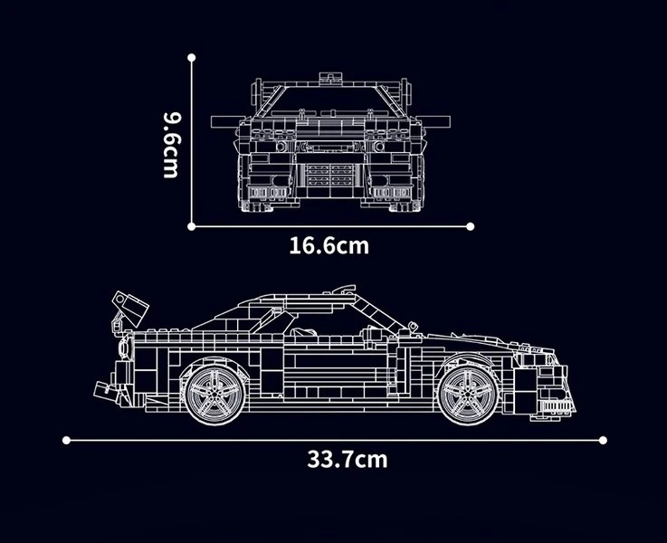 Konstrukciniai "mould King" "skyline Gtr R34" "technic" 1471 el.