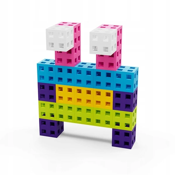 Meli Cube 200 dalių konstruktorių rinkinys vaikams nuo 3 metų, skatina kūrybiškumą, rožinis