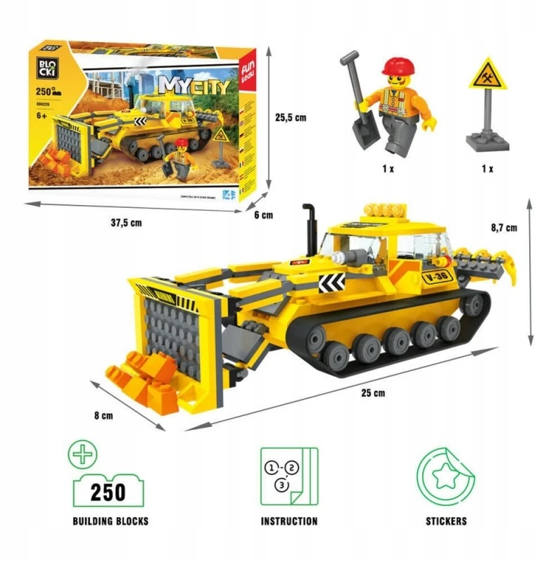 Konstruktorius Blocki MyCity Buldozeris, KB0229, 250vnt