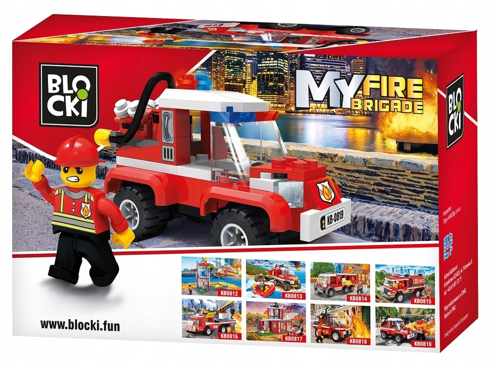Konstruktorius Blocki MyFireBrigade Gaisro gesinimo automobilis KB0819, 84 vnt