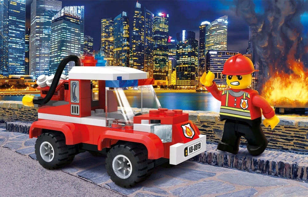 Konstruktorius Blocki MyFireBrigade Gaisro gesinimo automobilis KB0819, 84 vnt