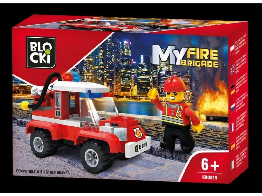 Konstruktorius Blocki MyFireBrigade Gaisro gesinimo automobilis KB0819, 84 vnt