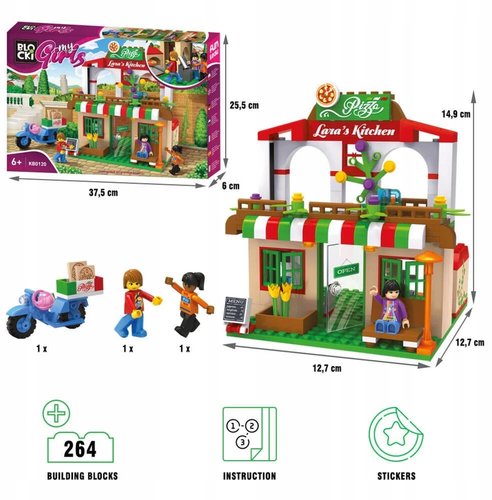 Konstruktorius Blocki MyGirls Picerija Lary, KB0120, 263vnt.