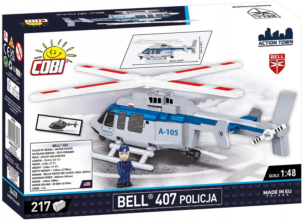 Konstruktorius Cobi Bell 407 Policja lėktuvas 26628, 217 d.