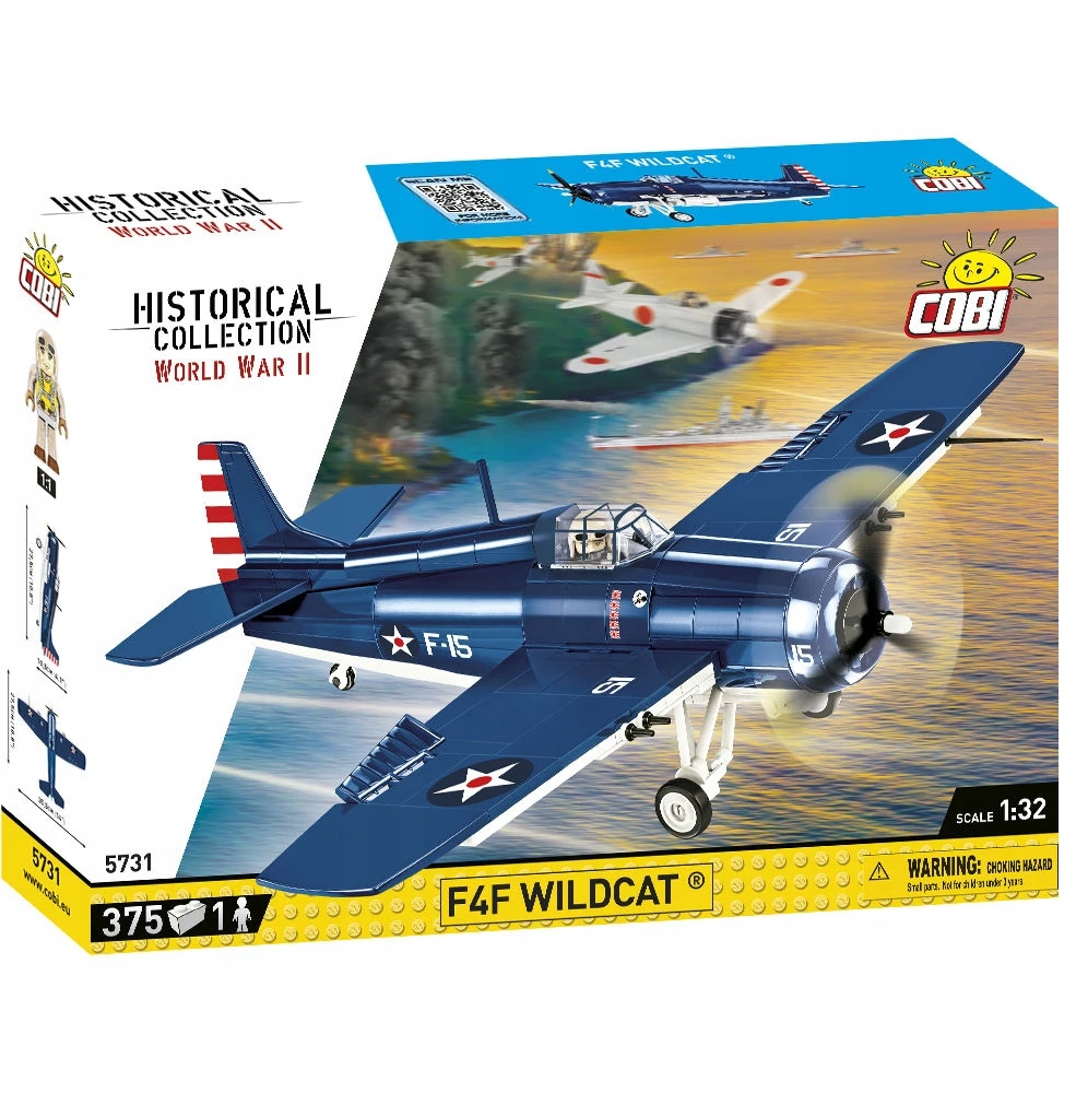 Konstruktorius Cobi istorinė kolekcija F4F Wildcat, 375 det