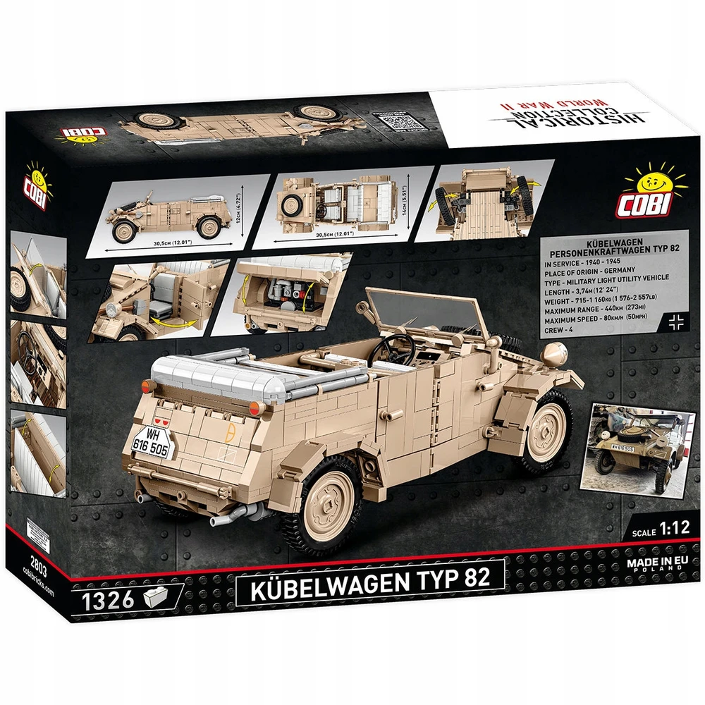 Konstruktorius Cobi Kübelwagen Typ 82 visureigis 2803, 1326 d.