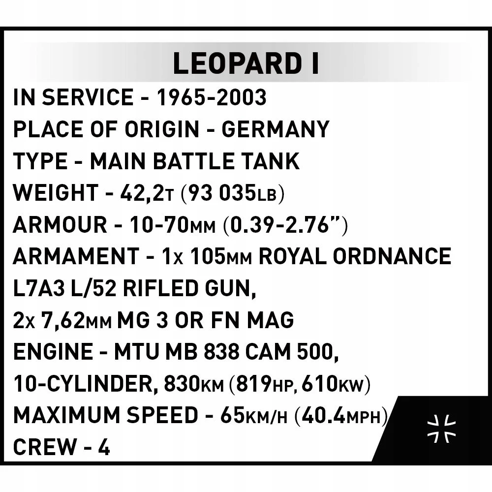 Konstruktorius Cobi Leopard 1 tankas 3105, 147 d.