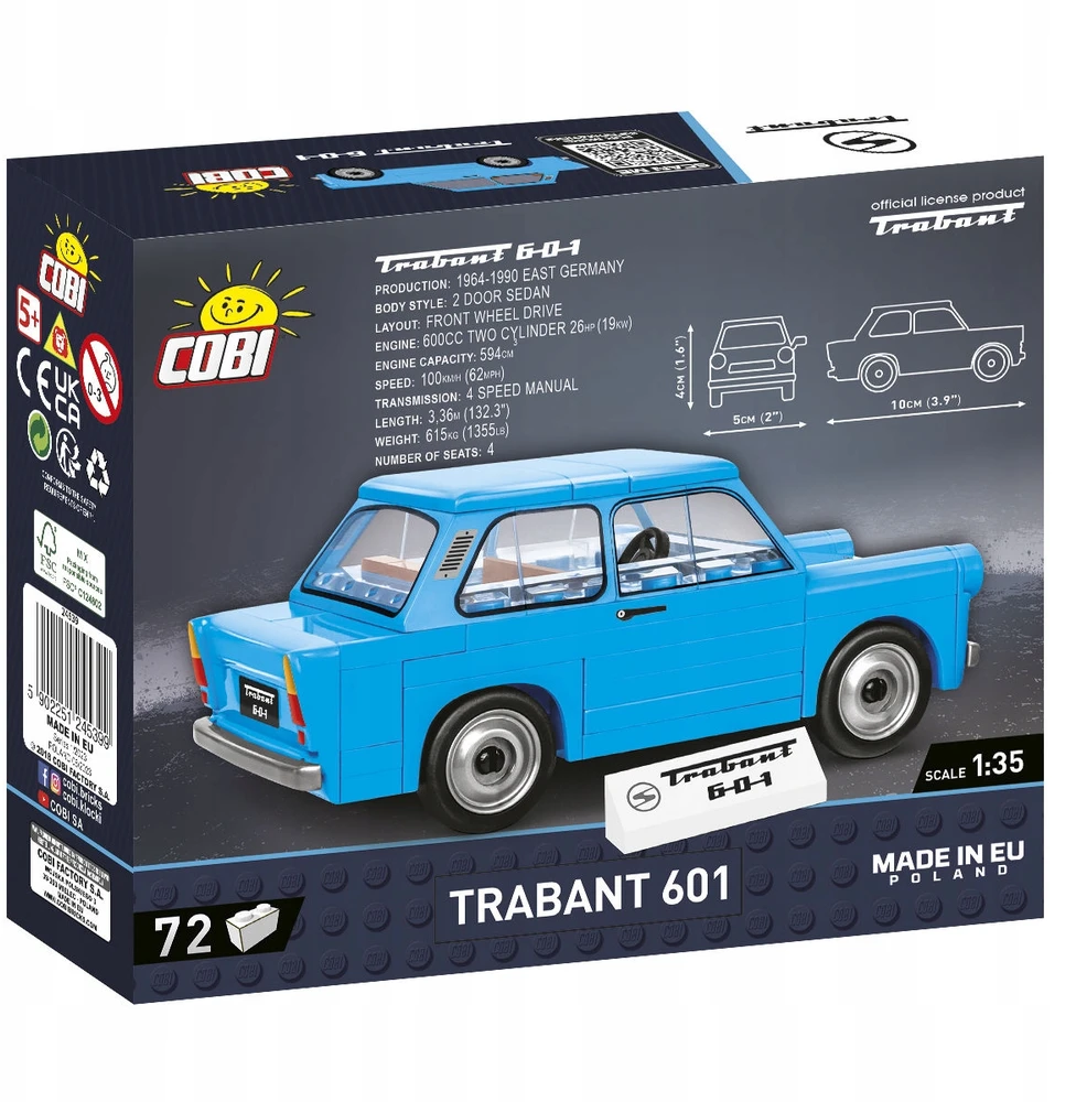 Cobi Klocki 72 dalys trabant 601