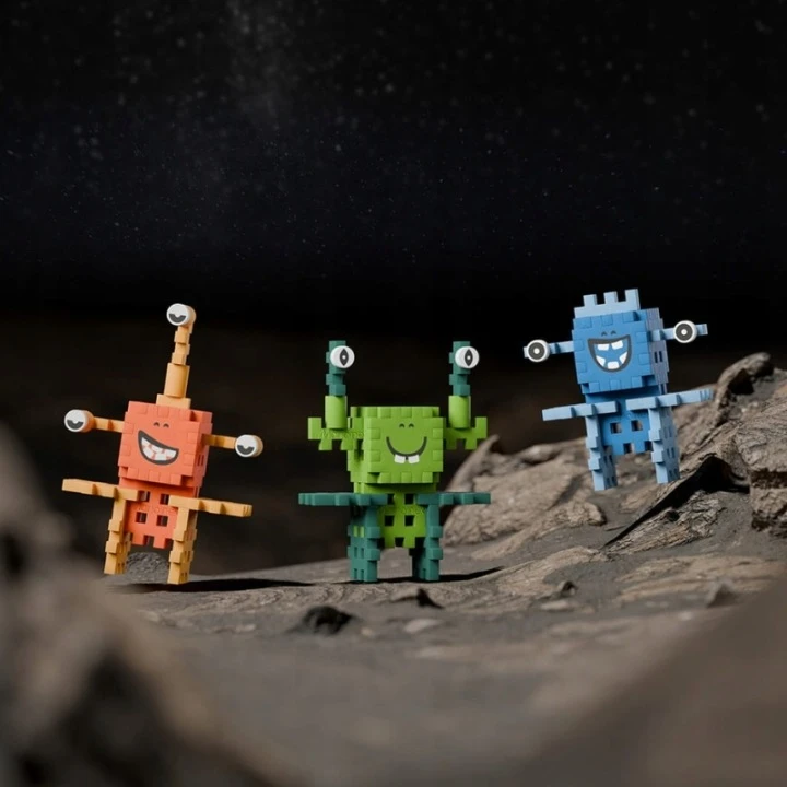 Marioinex Mini blokeliai Crazy Monsters Space Jinks space 60vnt ZA5490