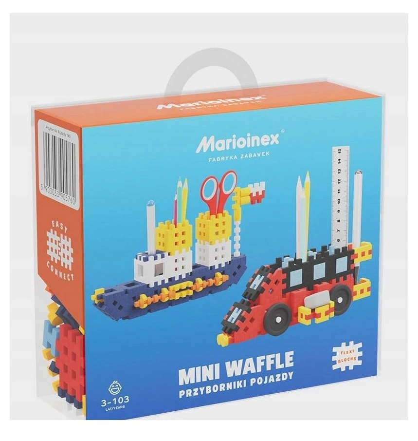 Konstruktorius Marioinex Mini Waffle Pieštukinė Transportas, 140 d.