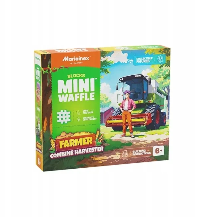 Konstruktorius Marioinex Waffle mini Farmer - Kombainas, 50 detalių