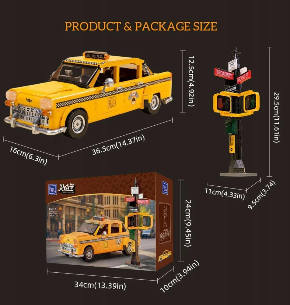 PANTASY New York Geltona Cab Konstruktorius | 1601 dalių