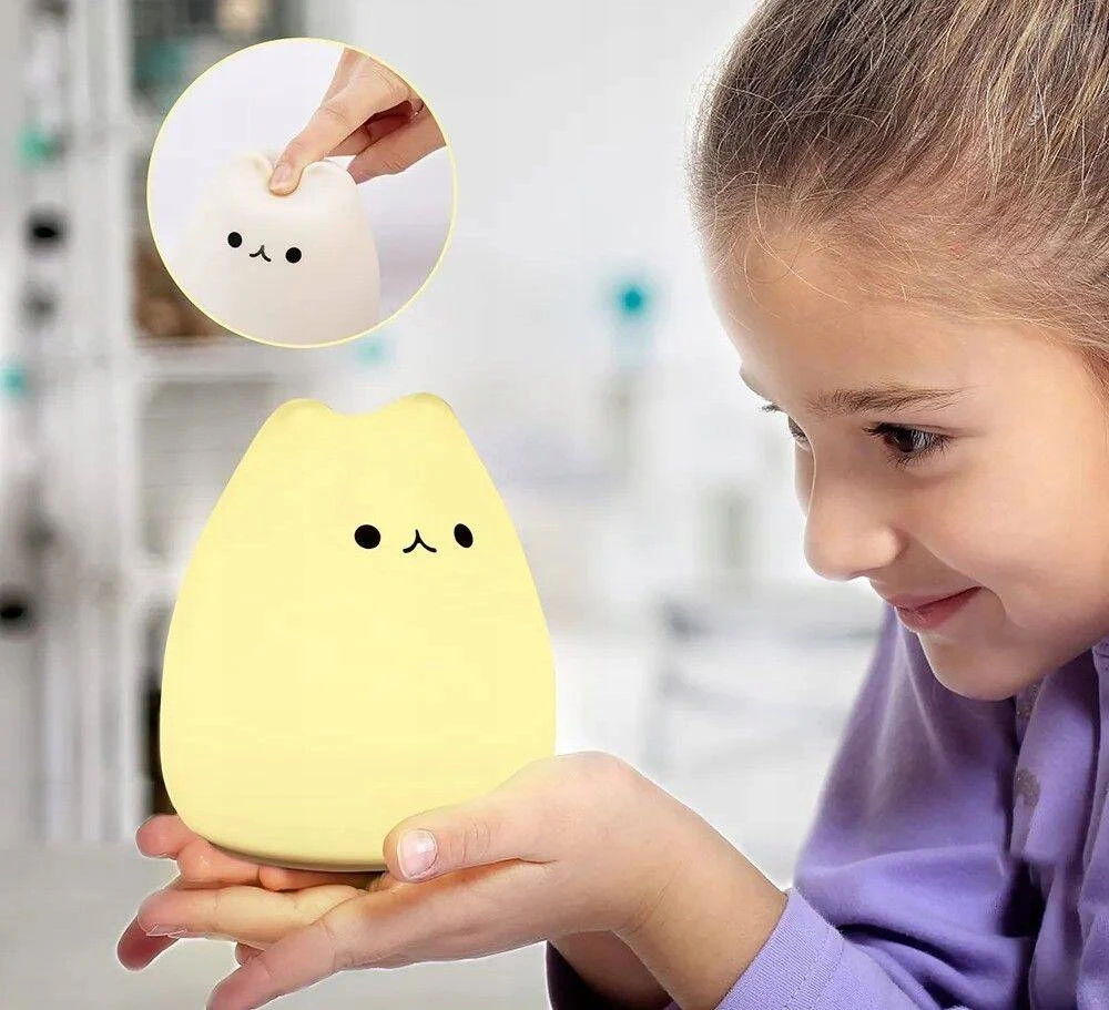 Kontext Naktinė lempa DLA DZIECI KOLOROWA KOT KOTEK LED
