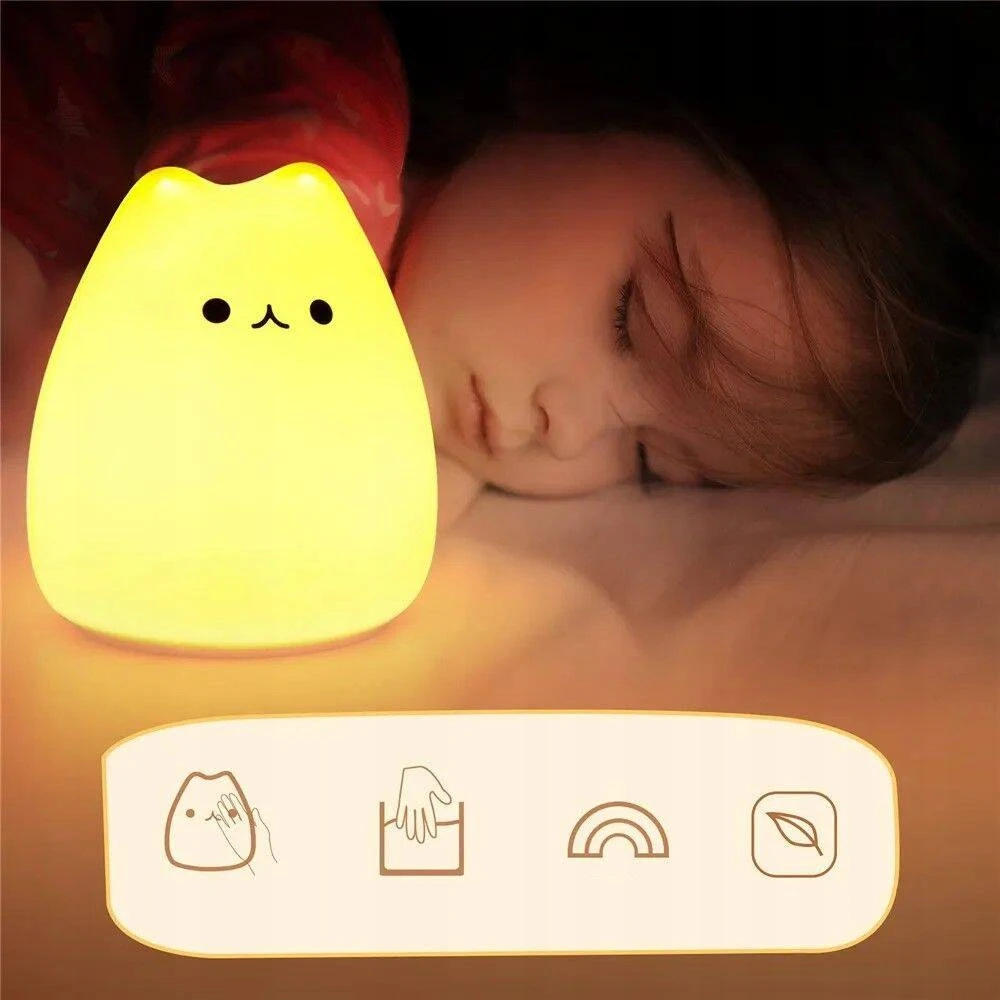 Kontext Naktinė lempa DLA DZIECI KOLOROWA KOT KOTEK LED