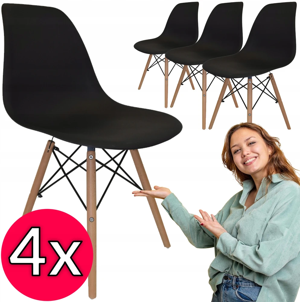 Kontrast 4X MIA KĖDĖ Skandinaviškas fotelis VALGAMOJO BIURAS SVETAINES 4 Vnt.