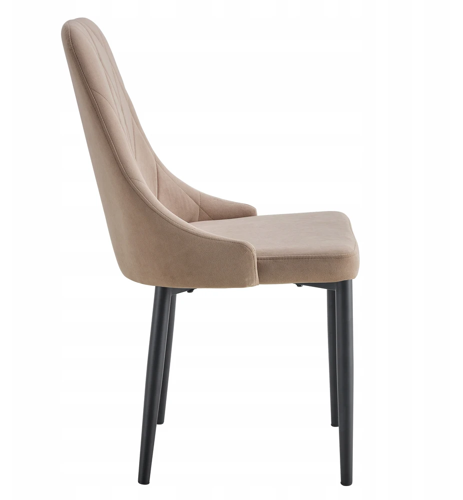 Kontrast MINŠTA SVETAINĖS KĖDĖ, STILINGAS GLAMURAS EVA VELVET KT201 TAUPE BEIGE