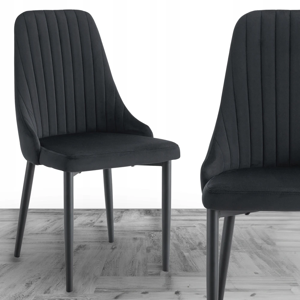 Kontrast Modernus juodas "velvet" stalas "glamour" stiliaus, 89 cm aukščio