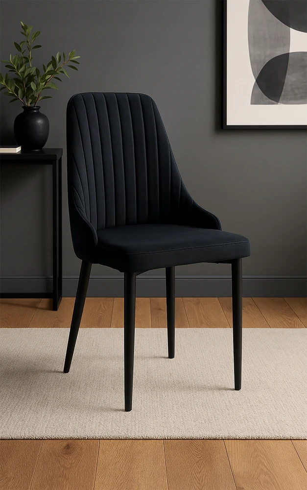 Kontrast Modernus juodas "velvet" stalas "glamour" stiliaus, 89 cm aukščio