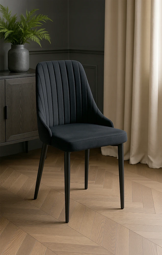Kontrast Modernus juodas "velvet" stalas "glamour" stiliaus, 89 cm aukščio