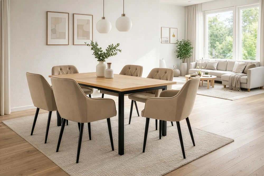 Kontrasto MINŠTA KĖDĖ FOTOŠAS VALGAMOSIS SVETAINE VELŪRAS JULIA III KT202 TAUPE BEIGE