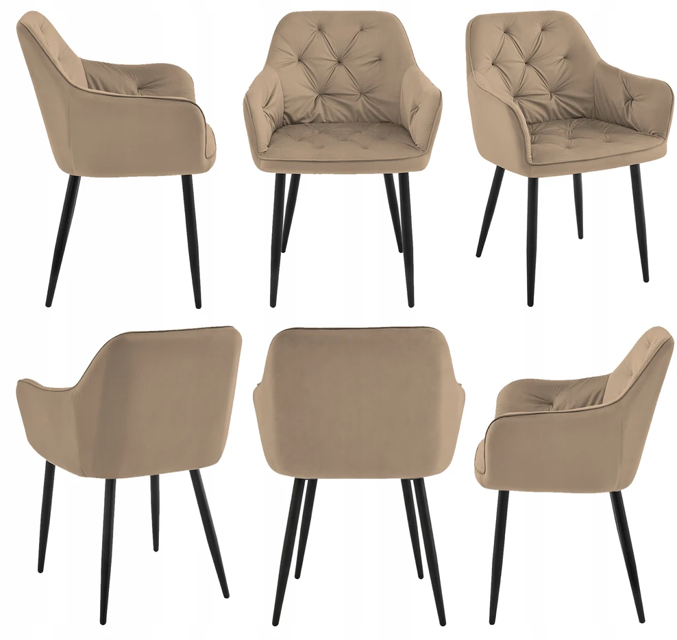 Kontrasto MINŠTA KĖDĖ FOTOŠAS VALGAMOSIS SVETAINE VELŪRAS JULIA III KT202 TAUPE BEIGE