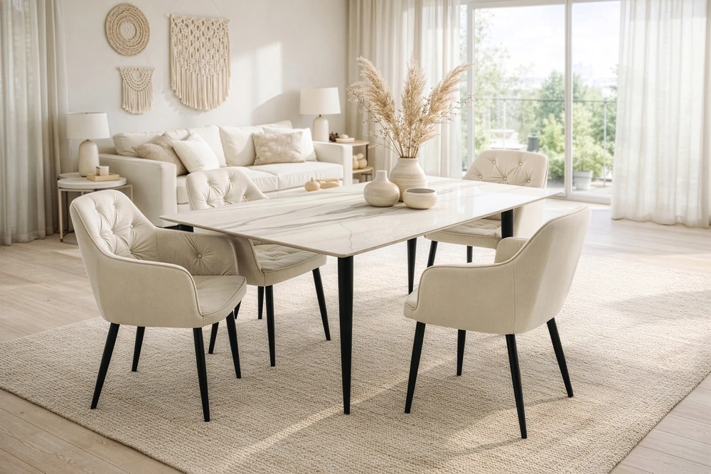 Kontrasto MODERNĖ KĖDĖ FOTOŠĖ VIRTUVĖ VALGOMAS SVETAINĖ TAPICERO KT202 JULIA III BEIGE